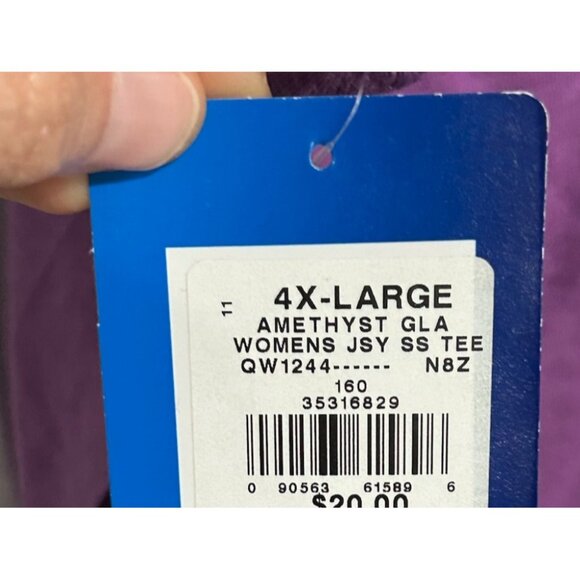 Champion Authentic V-Neck Jersey Short Sleeve Tee Purple Sz 4X Essential NWT - Picture 8 of 11